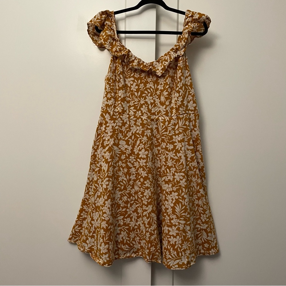 Old Navy Mustard Floral Dress